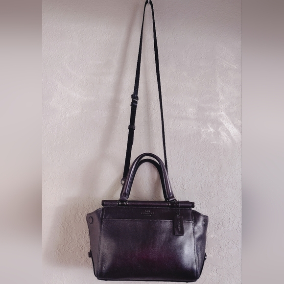 Coach Grace 20 Metallic Gray Leather Crossbody Handbag - Picture 10 of 16